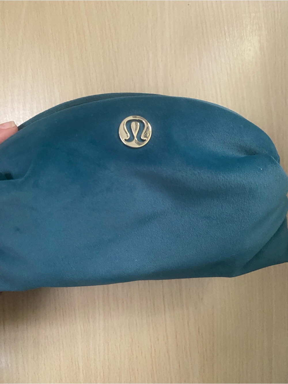lululemon athletica Teal Pouch with Gold Logo